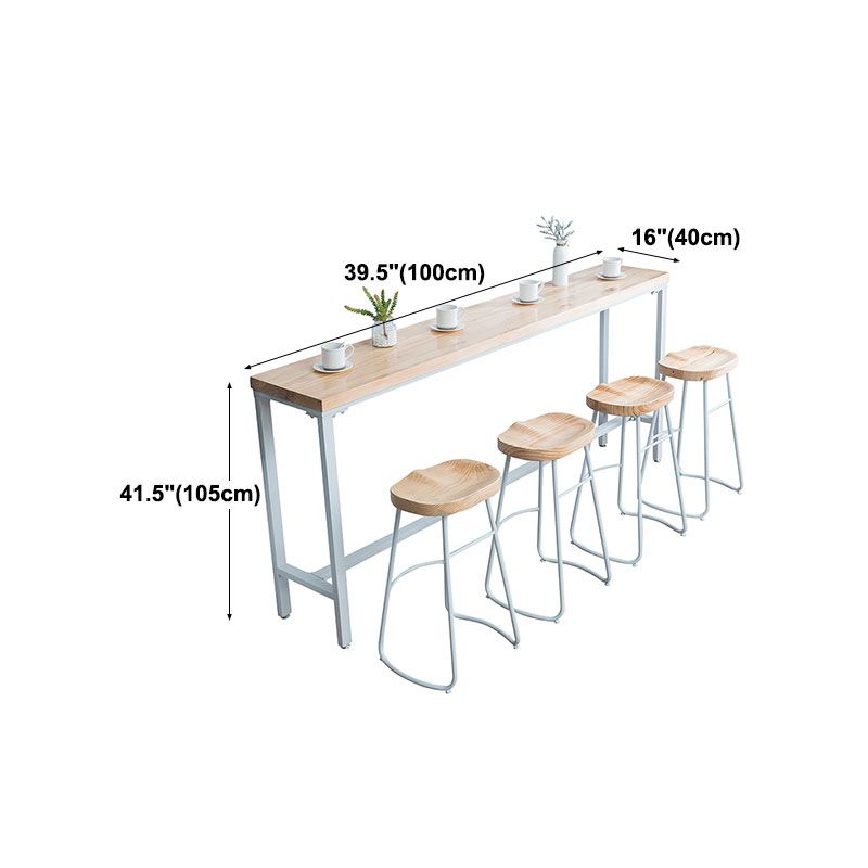 Industrial Bar Table 42-inch Height Original Wood Top Metal Base Bistro Table, Only Table Clearhalo 'Bar Furniture' 'Bar Tables' 'bar_tables' 'furn' 'furn_bar_tables' 'Furniture' 'furniture_bar_tables' 'Kitchen & Dining Furniture' 'kitchen&dining_furn' 'kitchen' 1200x1200_2e68630d-7046-4970-a265-d0e5db8e409b