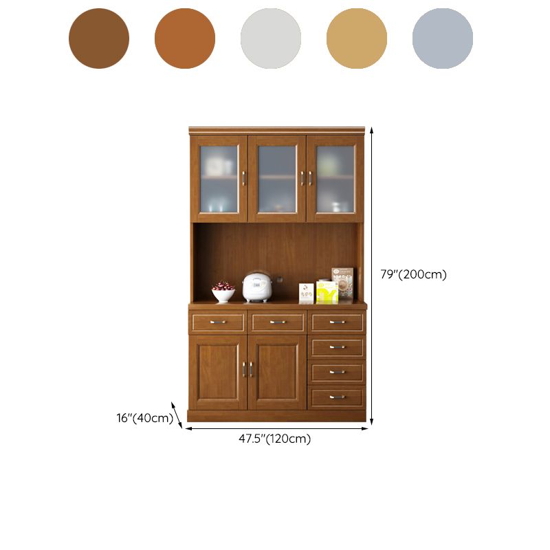 Mid-Century Cabinet 6 - Drawer 3 Shelves Solid Wood Bar Pulls Accent Cabinet