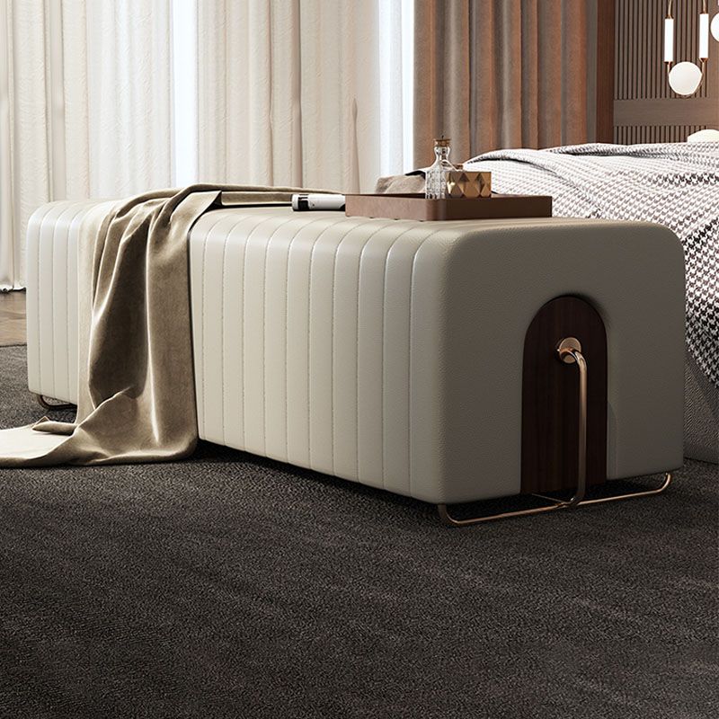 15.6-inch W Modern Cushioned Seating Bench Rectangle Bedroom Bench Clearhalo 'Benches' 'Chairs & Seating' 'furn' 'furn_benches' 'Furniture' 'Living Room Furniture' 1200x1200_2e6ab3fe-bd05-4e17-bce2-92380876a610