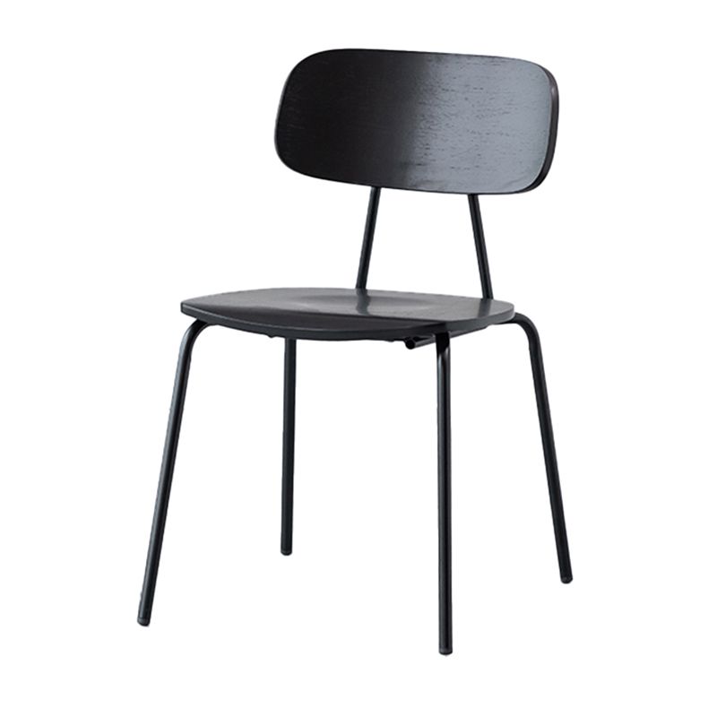 Silla de comedor de estilo moderno silla lateral de madera con base de metal