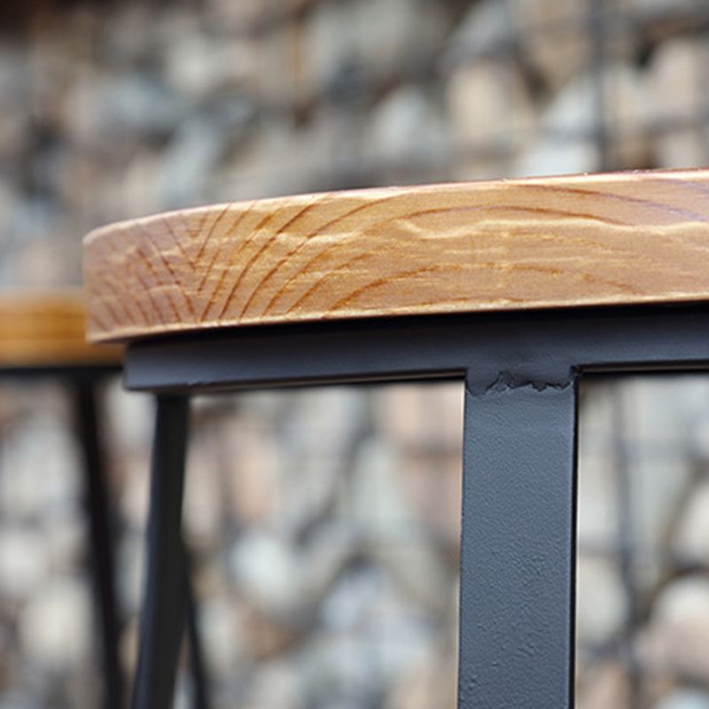 Solid Wood Bar Stool Contemporary Armless Dining Stool with Metal Base Clearhalo 'Bar Furniture' 'Bar Stools' 'bar_stools' 'furn' 'furn_bar_stools' 'Furniture' 'Kitchen & Dining Furniture' 1200x1200_2e6b3844-979a-48db-877d-c63cd81bd8aa