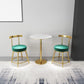 Fabric Round Seat Bar Stools Low Back Gold Iron Base Barstool for Home
