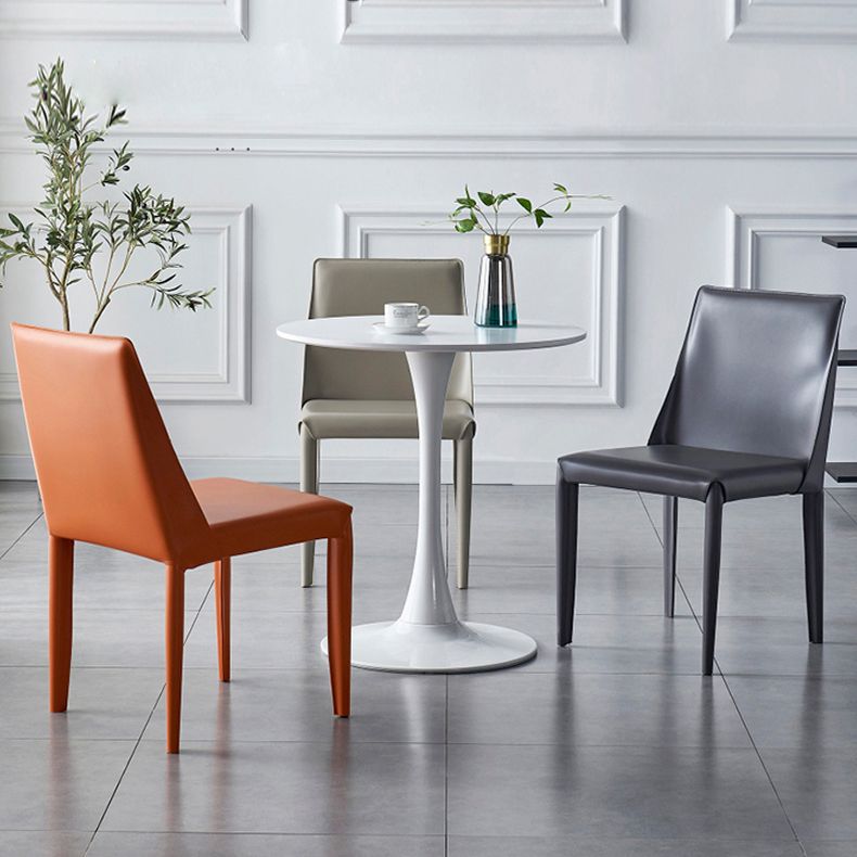 Modern Leather Dining Room Chair Metal Armless Chair for Home Use (Set of 2) Clearhalo ' kitchen&dining_furn' 'Dining Chairs' 'Dining Tables & Seating' 'dining_chair' 'furn' 'furn_dining_chair' 'Furniture' 'furniture_dining_chair' 'Kitchen & Dining Furniture' 'kitchen' 1200x1200_2e6bec04-4a42-4eb8-93c6-6001dbe14a0b