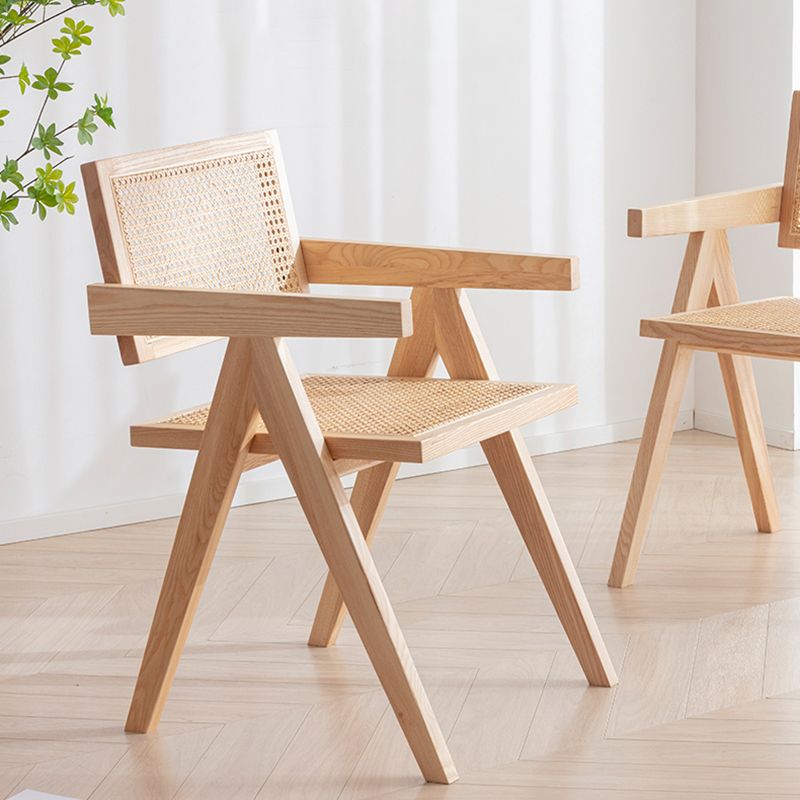 Contemporary Style Oak Wood Chairs Kitchen Dining Room Open Back Arm Chair Clearhalo ' kitchen&dining_furn' 'Dining Chairs' 'Dining Tables & Seating' 'dining_chair' 'furn' 'furn_dining_chair' 'Furniture' 'furniture_dining_chair' 'Kitchen & Dining Furniture' 'kitchen' 1200x1200_2e6c83c7-acd1-4032-9876-3248622b40b9