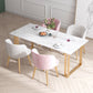 Scandinavian Sintered Stone Dining Table Set White Rectangle Dining Set for Home Use Clearhalo 'Dining Room Sets' 'Dining Tables & Seating' 'dining_room_set' 'furn' 'furn_dining_room_set' 'Furniture' 'furniture_dining_room_set' 'Kitchen & Dining Furniture' 'kitchen&dining_furn' 'kitchen' 1200x1200_2e6e25c1-1419-484d-977a-2bfadd99c6ff