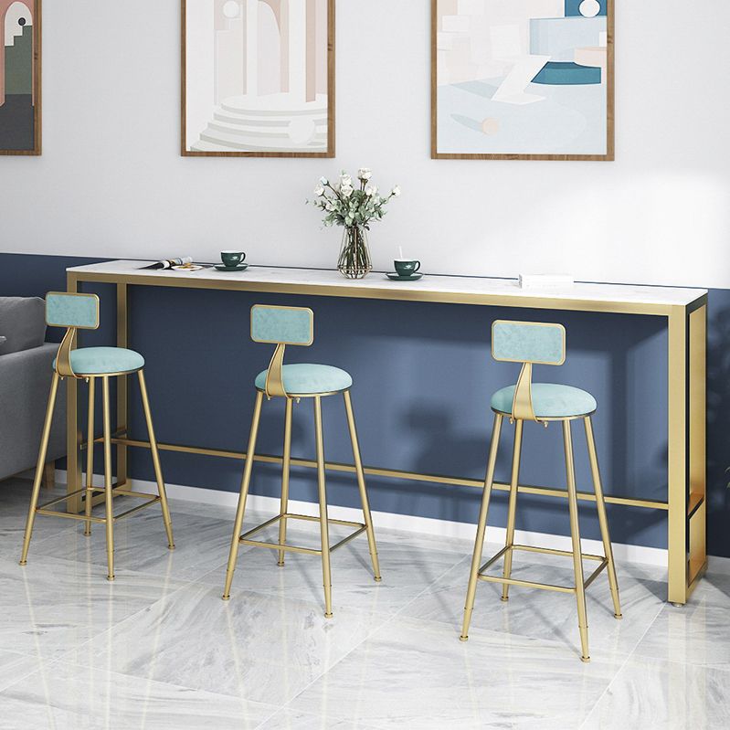 Trestle Rectangle Counter Height Dining Table White and Gold Counter Table Clearhalo 'Bar Furniture' 'Bar Tables' 'bar_tables' 'furn' 'furn_bar_tables' 'Furniture' 'furniture_bar_tables' 'Kitchen & Dining Furniture' 'kitchen&dining_furn' 'kitchen' 1200x1200_2e6e380b-3dfe-4cce-bfd1-c37c65cb2a38