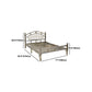 Zilveren metalen vouwbed gebogen open frame bed met hoofdeinde
