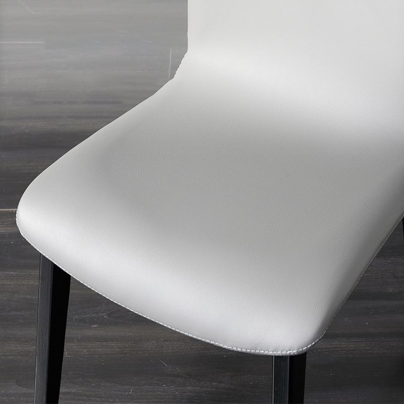 Contemporary Dining and Accent Chairs Matte Finish Leather Curved Parsons Armless Chair Clearhalo ' kitchen&dining_furn' 'Dining Chairs' 'Dining Tables & Seating' 'dining_chair' 'furn' 'furn_dining_chair' 'Furniture' 'furniture_dining_chair' 'Kitchen & Dining Furniture' 'kitchen' 1200x1200_2e70f83b-b98c-4c62-a70b-ad0fc7128e83