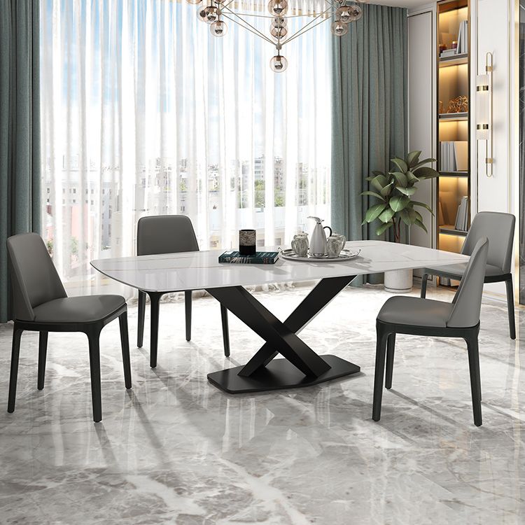 Traditional Luxury Rectangle Dining Room Table White Sintered Stone Table with Pedestal Base Clearhalo ' dining_table' 'Dining Tables & Seating' 'Dining Tables' 'furn' 'furn_dining_table' 'Furniture' 'furniture_dining_table' 'Kitchen & Dining Furniture' 'kitchen&dining_furn' 'kitchen' 'kitchen_dining_table' 1200x1200_2e71877a-1adf-4f90-88bc-fe928a9538ff