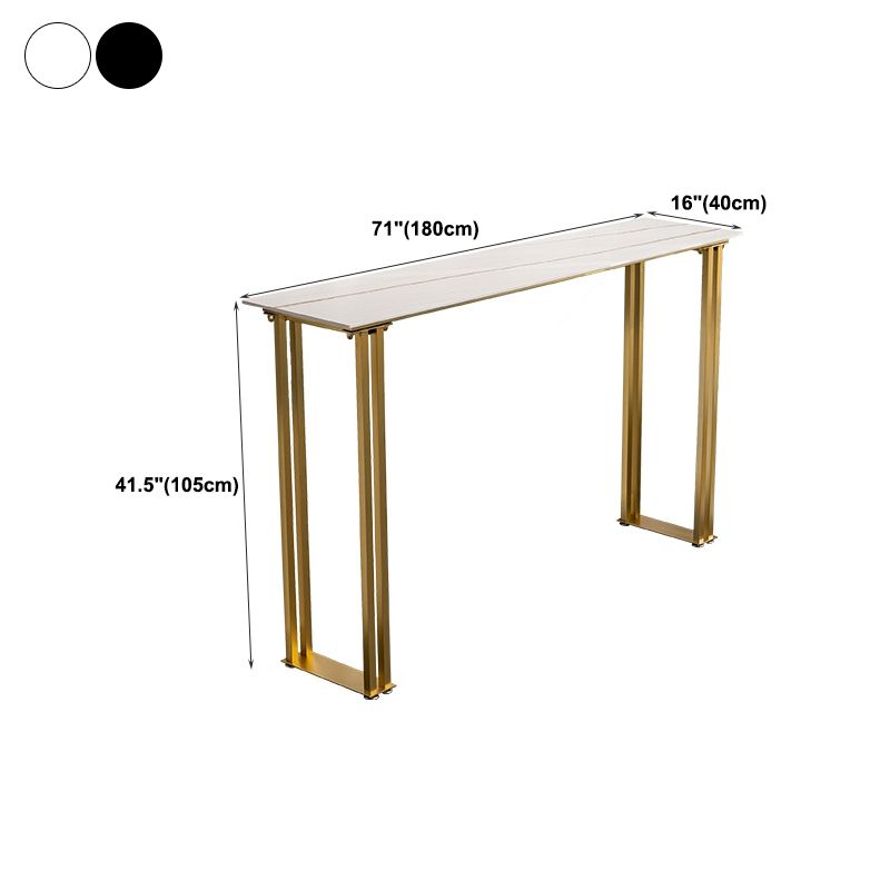 Evento di slitta da rettangolo interno e tavolo da cocktail glam in pietra e tavolino in metallo