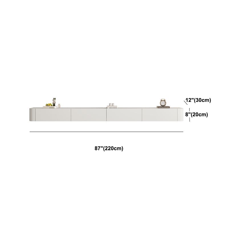 コンテンポラリーテレビスタンドの壁に取り付けられたテレビメディアコンソールとキャビネット