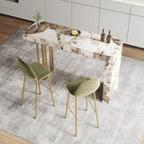 1/2/3 Pieces Glam Rectangle Sintered Stone Counter Table with High Stools