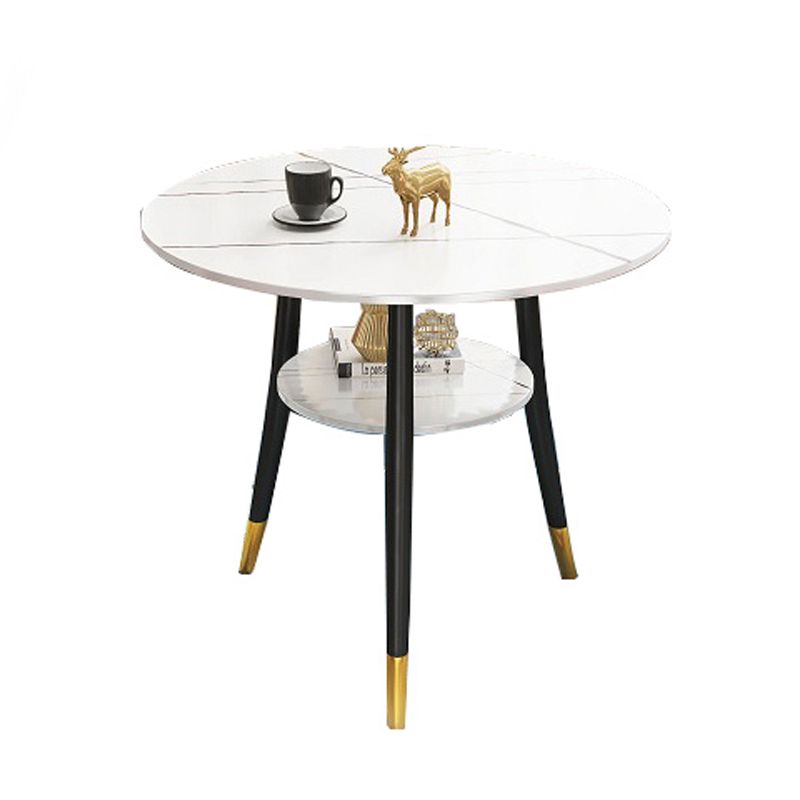 Traditional Luxury Dining Table Round Sintered Stone Table with Black Frame Clearhalo ' dining_table' 'Dining Tables & Seating' 'Dining Tables' 'furn' 'furn_dining_table' 'Furniture' 'furniture_dining_table' 'Kitchen & Dining Furniture' 'kitchen&dining_furn' 'kitchen' 'kitchen_dining_table' 1200x1200_2e7ac2f5-c662-4caa-a4a2-3fffb17d0856