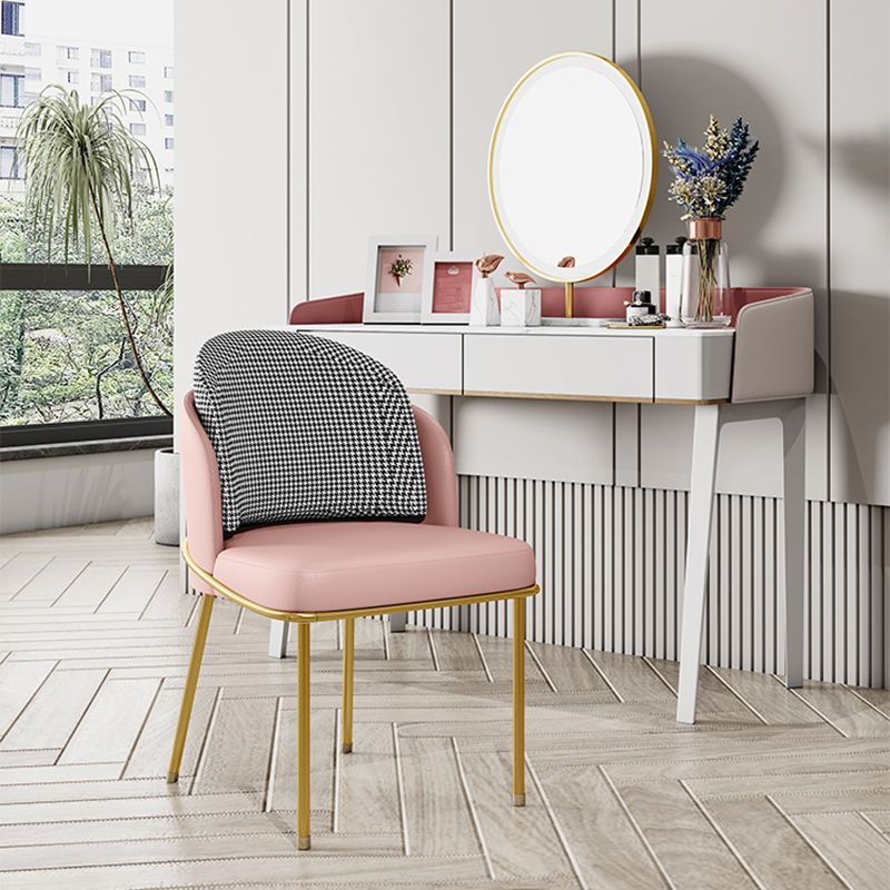 Glam Metal Dining Room Chair Armless PU Leather Dining Chairs for Home Use Clearhalo ' kitchen&dining_furn' 'Dining Chairs' 'Dining Tables & Seating' 'dining_chair' 'furn' 'furn_dining_chair' 'Furniture' 'furniture_dining_chair' 'Kitchen & Dining Furniture' 'kitchen' 1200x1200_2e7ad774-bbb0-4211-9aac-ca6d324a5a3e