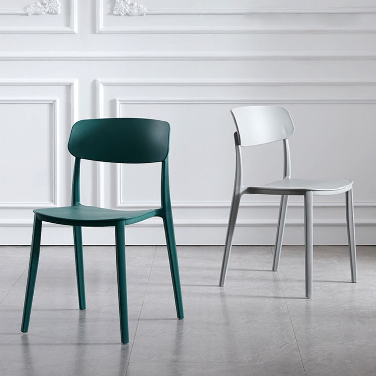 Stackable Armless Dining Chairs Plastic Open Back Dining Side Chair (Set of 4) Clearhalo ' kitchen&dining_furn' 'Dining Chairs' 'Dining Tables & Seating' 'dining_chair' 'furn' 'furn_dining_chair' 'Furniture' 'furniture_dining_chair' 'Kitchen & Dining Furniture' 'kitchen' 1200x1200_2e7b40d3-2ca3-4c5a-8053-384d932eabd6