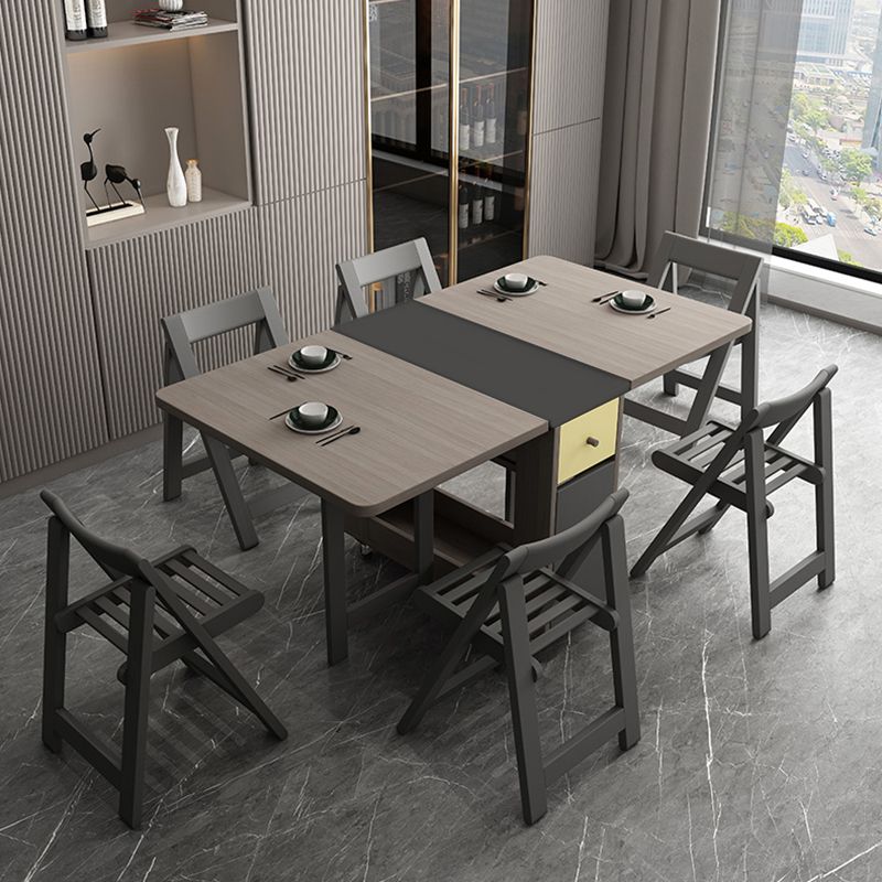 Mid-Century Brown Dining Table Rectangle Wooden Drop Leaf Dining Table for Home Clearhalo ' dining_table' 'Dining Tables & Seating' 'Dining Tables' 'furn' 'furn_dining_table' 'Furniture' 'furniture_dining_table' 'Kitchen & Dining Furniture' 'kitchen&dining_furn' 'kitchen' 'kitchen_dining_table' 1200x1200_2e7bb49c-3c24-46c5-a116-49c6fe9d1a73