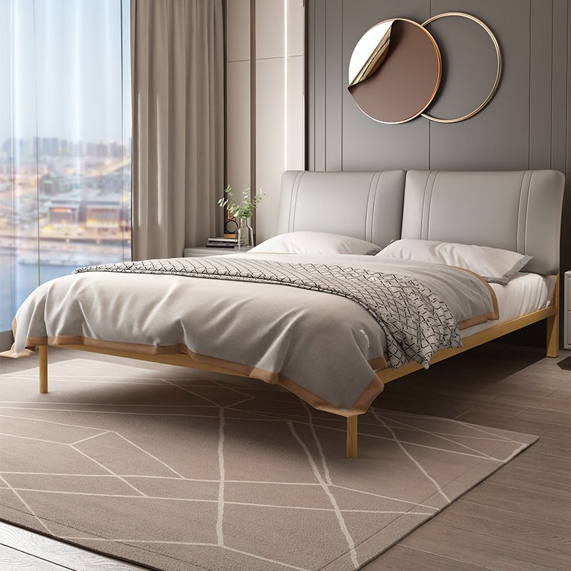 Piattaforma glam a colori solidi telaio in metallo con testiera