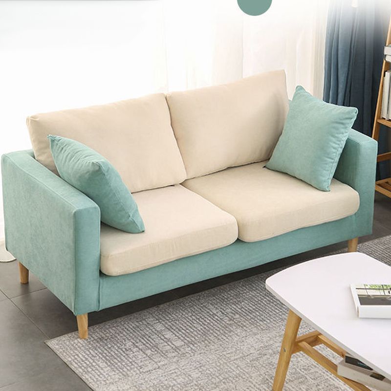 Loose Back Square Arm Sofa Nordic 24.4" D Slipcovered Loveseat Clearhalo 'furn' 'furn_sofas' 'Furniture' 'furniture_sofas' 'kitchen' 'kitchen_sofas' 'Living Room Furniture' 'Sofa' 'sofas' 1200x1200_2e7c5526-a5ab-4781-8554-53bad8d7fa5c