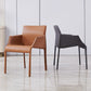 Sillas de comedor de brazo de cuero sintética y silla lateral gris oscuro