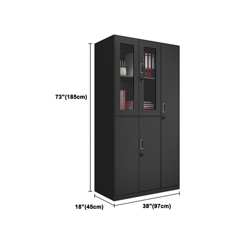 Black Steel Wardrobe Closet Contemporary Hinged Wardrobe Cabinet Clearhalo 'Armoires & Wardrobes' 'armoires_wardrobes' 'Bedroom Furniture' 'furn' 'furn_armoires_wardrobes' 'Furniture' 1200x1200_2e7d6ac9-b7cd-44f3-9eda-0cddbb67b2f3