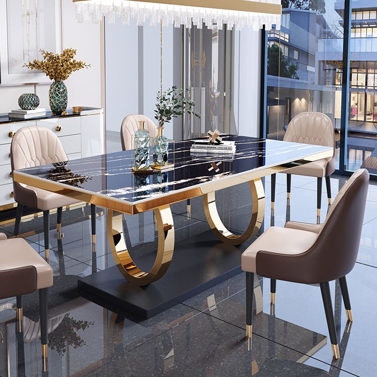 Traditional Luxury Rectangle Dining Table Stainless Steel Table for Dining Room Clearhalo ' dining_table' 'Dining Tables & Seating' 'Dining Tables' 'furn' 'furn_dining_table' 'Furniture' 'furniture_dining_table' 'Kitchen & Dining Furniture' 'kitchen&dining_furn' 'kitchen' 'kitchen_dining_table' 1200x1200_2e7ebb42-9b86-4879-8de4-e6a454b0e5b6