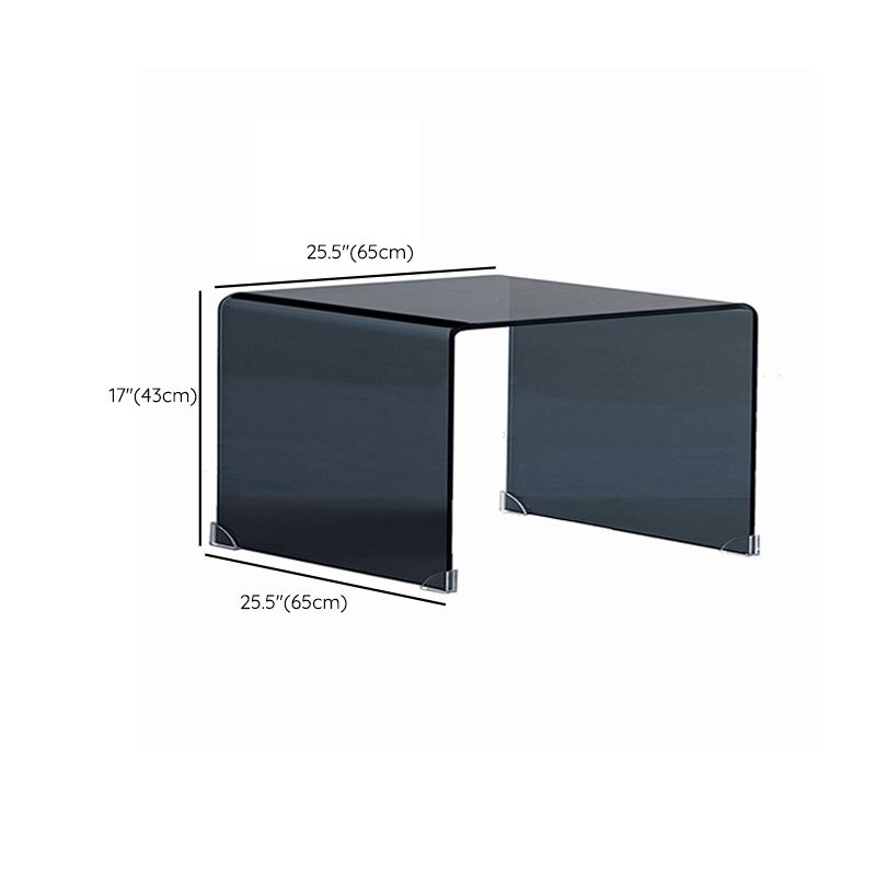 Mesa de trineo de vidrio moderno mesa de esquina cuadrada minimalista de esquina cuadrada