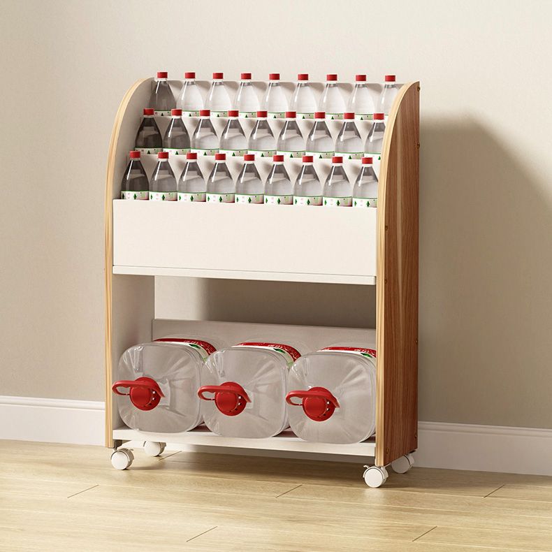 Libreria in legno fabbricata a scala moderna con ruote di caster