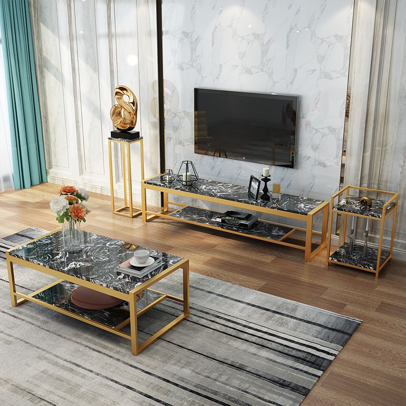 Open Storage Media Console TV Stand Stone TV Stand for Living Room Clearhalo 'furn' 'furn_tv_stands_entertainment_centers' 'Furniture' 'Living Room Furniture' 'TV Stands & Entertainment Centers' 'TV Stands & Media Storage Furniture' 'tv_stands_entertainment_centers' 1200x1200_2e81a626-ba35-4044-9fb2-b63f452dc1c4