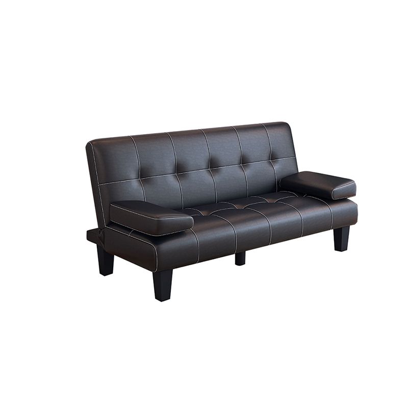 Contemporary Faux Leather and Velvet Reclining Convertible Settee Couch Clearhalo 'furn' 'furn_sofas' 'Furniture' 'Living Room Furniture' 'Sofa' 'sofas' 1200x1200_2e83ad74-a114-4f74-a6bc-b06439e25aa7