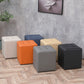 Modern Water Cube Stain Resistant Solid Color Leather Indoor Pouf