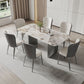 Contemporary Dining Set 1/5/7 Pcs Sintered Stone Dining Table with Upholstered Chairs Clearhalo 'Dining Room Sets' 'Dining Tables & Seating' 'dining_room_set' 'furn' 'furn_dining_room_set' 'Furniture' 'Kitchen & Dining Furniture' 1200x1200_2e84695a-2a6f-4ba9-8e86-ca7ba291c187