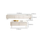 4 Legs White Slate Rectangular Cocktail Table with Storage Drawers