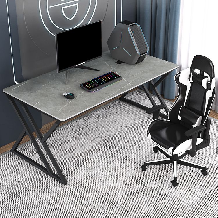 Modern Rectangular Stone Writing Desk Home Office Desk with Metal Legs Clearhalo 'furn' 'furn_office_desk' 'Furniture' 'Office Desks' 'Office Furniture' 'office_desk' 1200x1200_2e860d04-11f6-4afe-863f-c68f320e78b4