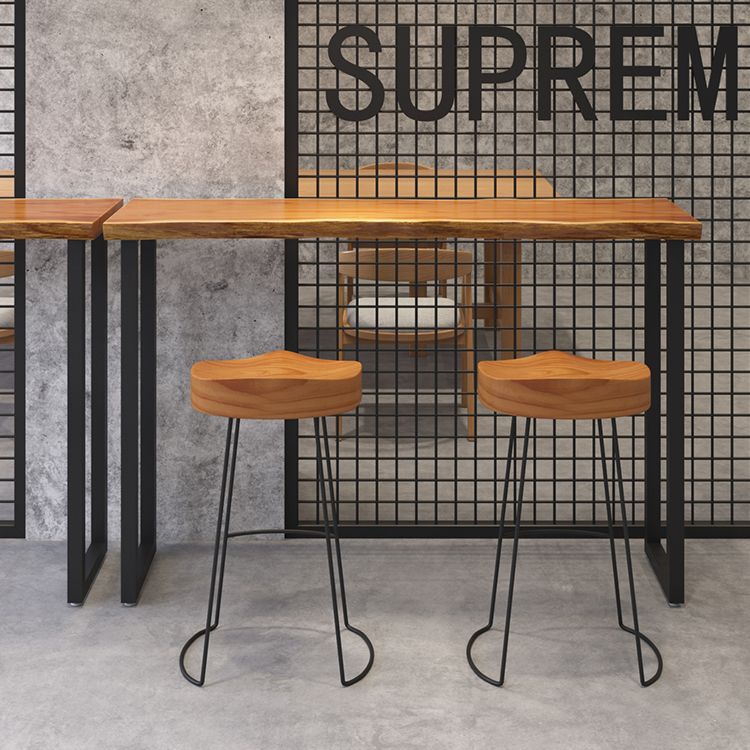 Tavolo da pranzo a barre rettangolare tavolo da bar contemporaneo con base di slitta in metallo