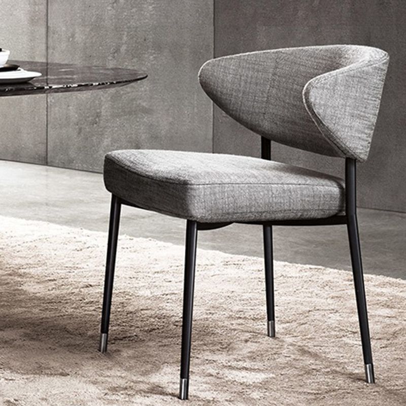 Gestoffeerde eetkamerstoelen open voor de achterkant eetstoelen met metalen benen