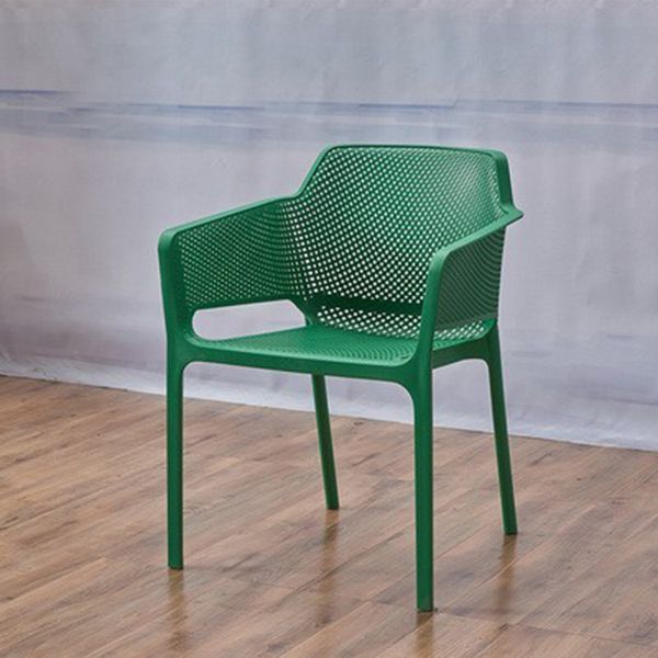 Modern Style Dining Chair Arm Dining Chair with Plastic Legs for Kitchen