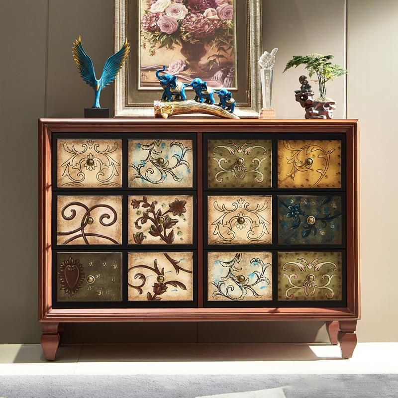 Cassettiera orizzontale in legno per camera da letto tradizionale con cassetti