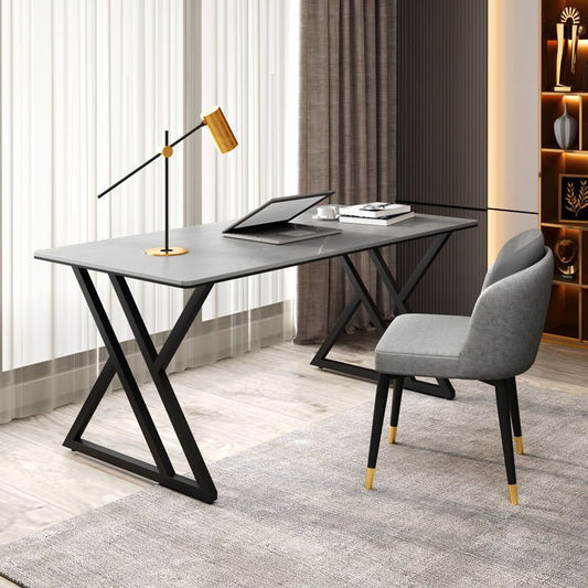 Industrial 29.53" Tall Writing Desk Stone Rectangular Office Desk Clearhalo 'furn' 'furn_office_desk' 'Furniture' 'Office Desks' 'Office Furniture' 'office_desk' 1200x1200_2e8a5339-6e5a-4921-89f2-5fef58941d24