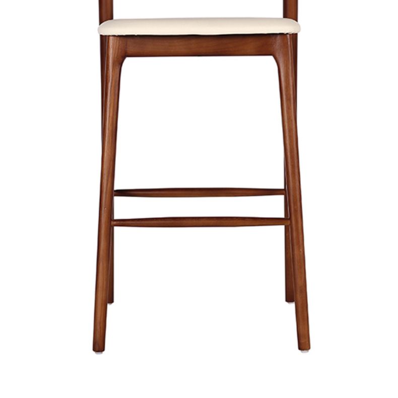 Scandinavian Indoor Bar Stools Solid Wood Bar Stool with Footrest