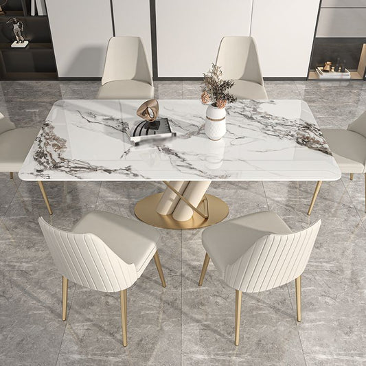 Luxury Sintered Stone Top Dining Set 1/2/5/6/7 Pieces Rectangle Kitchen Table with Chairs Clearhalo 'Dining Room Sets' 'Dining Tables & Seating' 'dining_room_set' 'furn' 'furn_dining_room_set' 'Furniture' 'furniture_dining_room_set' 'Kitchen & Dining Furniture' 1200x1200_2e8b28ec-62d5-4b0d-b16b-80ac9dabf5dc