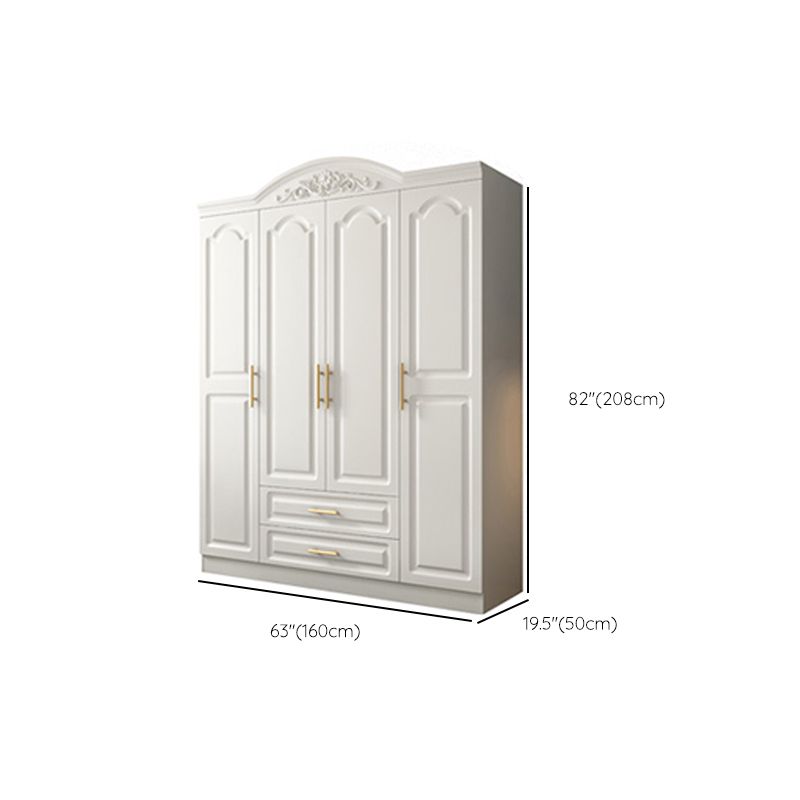 Engineered Wood Wardrobe Closet with Garment Rod White Wardrobe Cabinet Clearhalo 'Armoires & Wardrobes' 'armoires_wardrobes' 'Bedroom Furniture' 'furn' 'furn_armoires_wardrobes' 'Furniture' 1200x1200_2e8b8eae-063c-4537-96fd-c85d4d8cca14