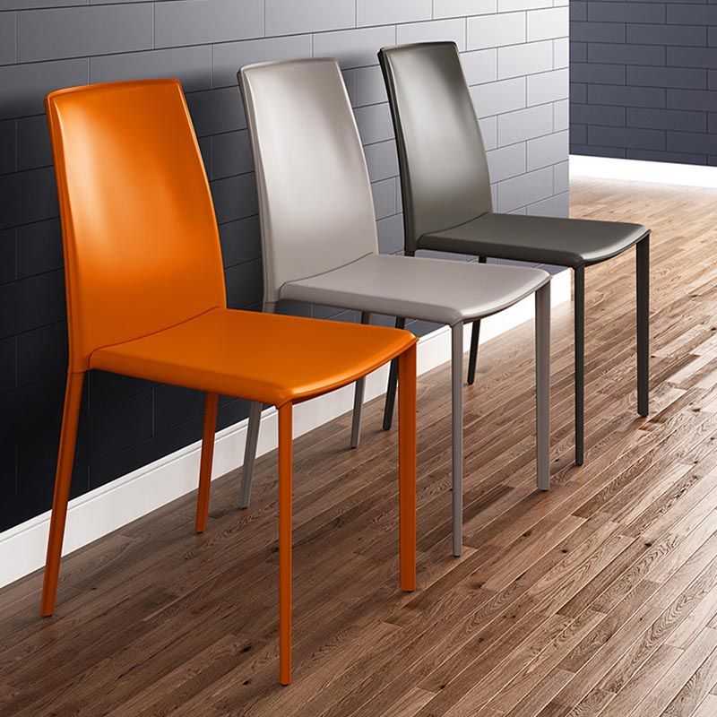 Sedia da pranzo con laterale in pelle contemporanea sedia a braccia da pranzo per sala da pranzo