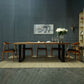 Indoor Industrial Dinette Set 1/2/5/7 Pieces Solid Wood and Metal Table Set Clearhalo 'Dining Room Sets' 'Dining Tables & Seating' 'dining_room_set' 'furn' 'furn_dining_room_set' 'Furniture' 'Kitchen & Dining Furniture' 1200x1200_2e8d2163-cdd0-40e6-827b-cea4a4c76739