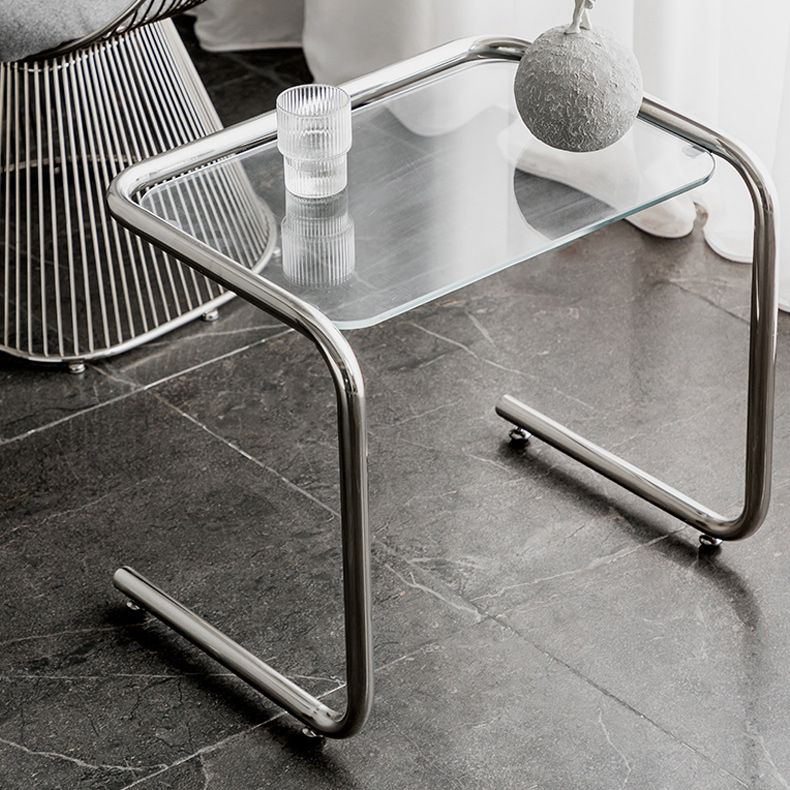 Tavolo da corner in vetro modernistico in vetro in metallo c laterale per soggiorno