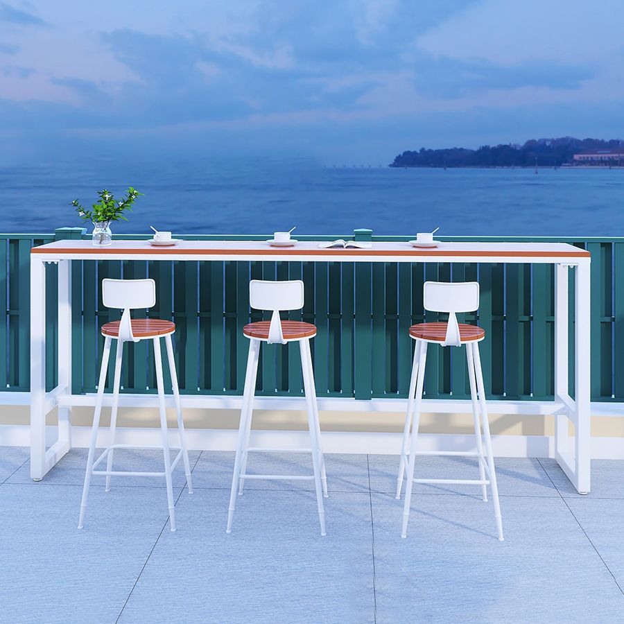 Outdoor Wood Footrest Hall/Pub Table Rectangle Bistro Bar Height Cocktail Table Clearhalo 'Bar Furniture' 'Bar Tables' 'bar_tables' 'furn' 'furn_bar_tables' 'Furniture' 'furniture_bar_tables' 'Kitchen & Dining Furniture' 'kitchen&dining_furn' 'kitchen' 1200x1200_2e8f5db3-e397-4c76-b999-0f3bb4aa5674