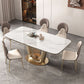 ホーム用の光沢のある白い石のダイニングテーブルセット1/5ピースモダンなディネットセット