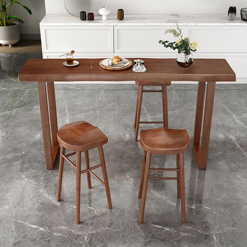 Wood Bar Dining Table Modern Bar Table with Sled Base for Milk Tea Shop Clearhalo 'Bar Furniture' 'Bar Tables' 'bar_tables' 'furn' 'furn_bar_tables' 'Furniture' 'furniture_bar_tables' 'Kitchen & Dining Furniture' 1200x1200_2e912abd-ae2b-4e4f-bd9d-db9a1bdbd75e