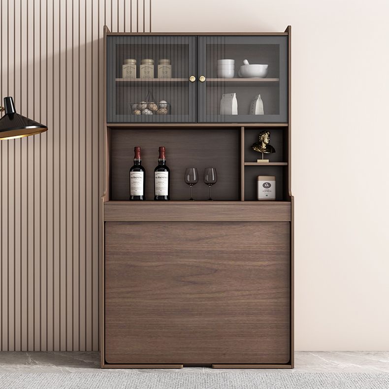 Modern Rectangle Folding Wood Dining Table for Small Space with Storage Clearhalo 'Dining Tables & Seating' 'Dining Tables' 'dining_table' 'furn' 'furn_dining_table' 'Furniture' 'Kitchen & Dining Furniture' 1200x1200_2e938e7f-a665-41ce-842a-45d1edaefaab