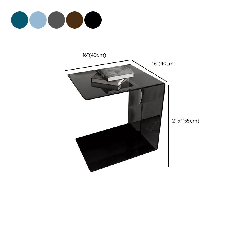 21"H Glam Corner Table Acrylic Square Accent Side Table for Living Room Clearhalo 'Coffee & Accent Tables' 'End & Side Tables' 'end_side_tables' 'furn' 'furn_end_side_tables' 'Furniture' 'Living Room Furniture' 1200x1200_2e93ef86-3cd2-4d9c-a92c-f7351bdb5a71