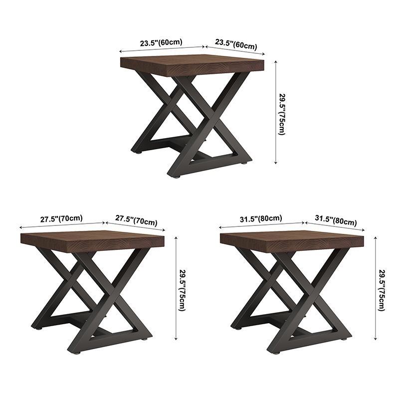 Industrial Square Dining Table Pine Solid Wood Table with Trestle Base Clearhalo ' dining_table' 'Dining Tables & Seating' 'Dining Tables' 'furn' 'furn_dining_table' 'Furniture' 'furniture_dining_table' 'Kitchen & Dining Furniture' 'kitchen&dining_furn' 'kitchen' 'kitchen_dining_table' 1200x1200_2e951be2-edd9-48eb-a978-4a9b2fd1b083